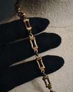 "Christian Dior" 80’s textured geometric link chain necklace