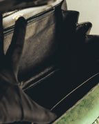 "GUCCI" 60's-70's Glossy lizard embossed leather shoulder bag