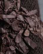 "Christian Dior  Patchwork logo detail fringe long muffler