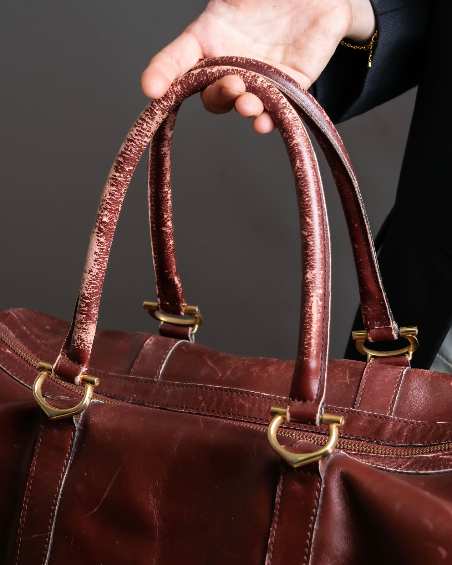 "Cartier" Horizontal design Bordeaux color boston bag