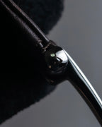 "GUCCI" Metal handle detail brown leather bag