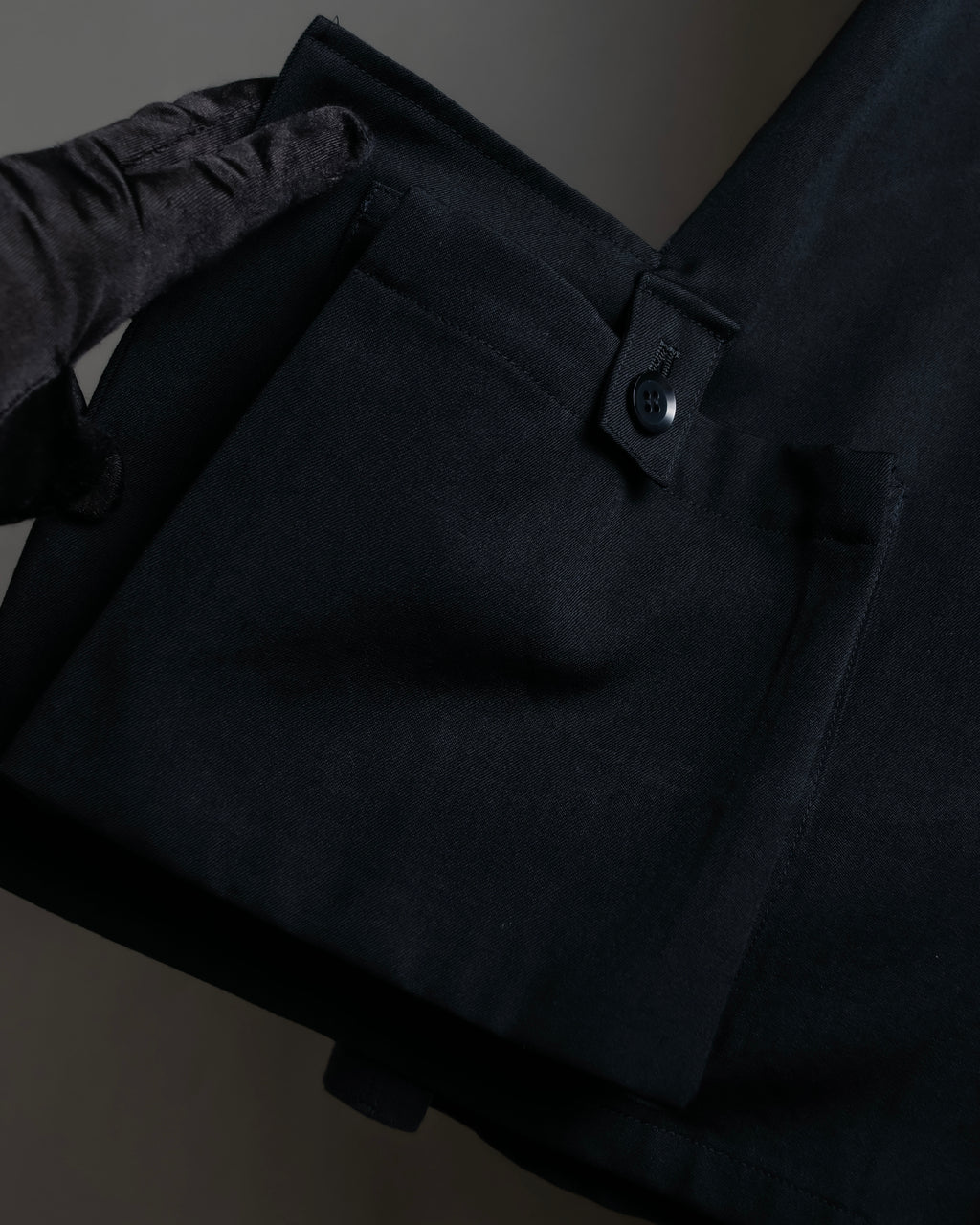 "YOHJI YAMAMOTO +NOIR" 21SS Drape panel design oversized shirt jacket