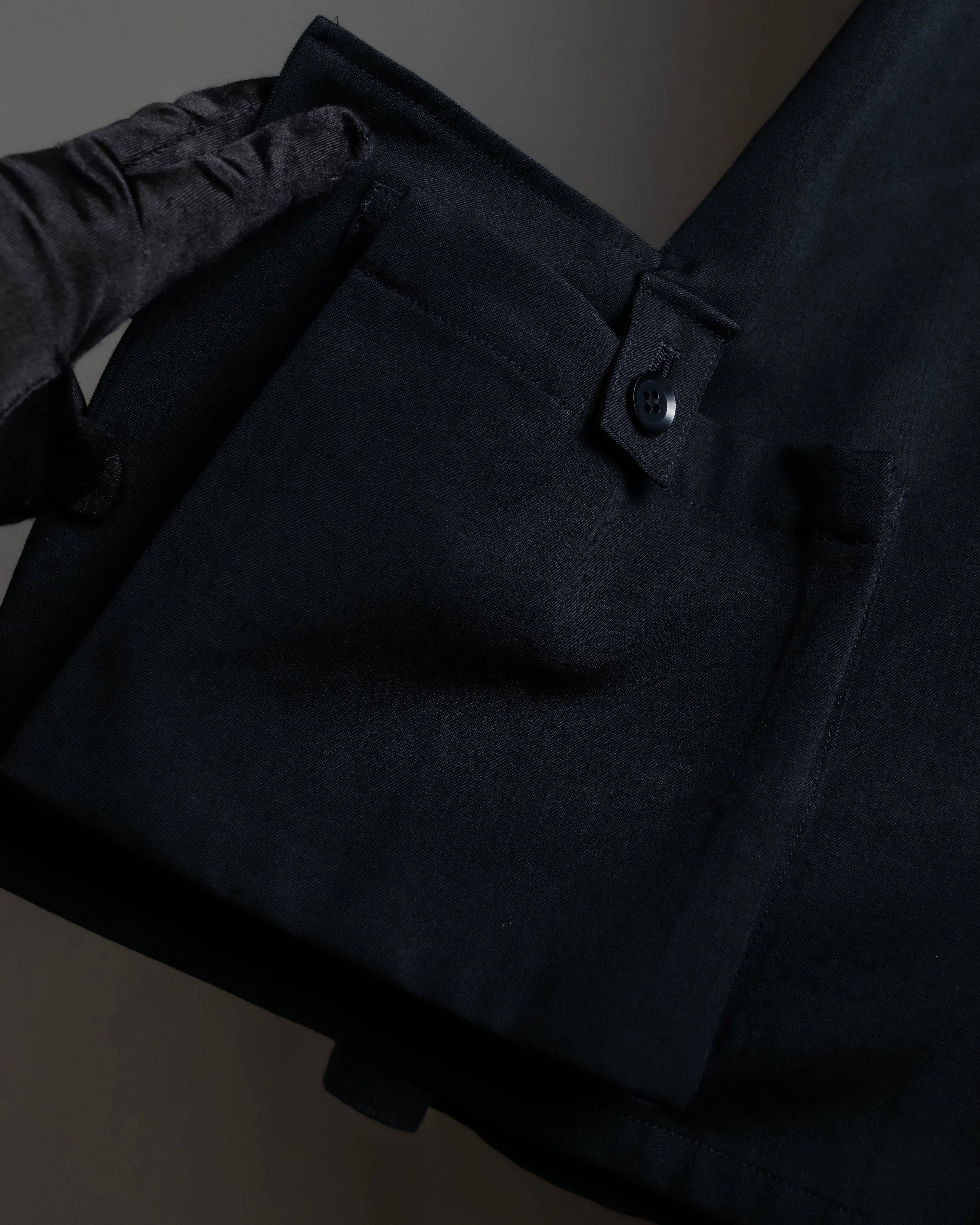 "YOHJI YAMAMOTO +NOIR" 21SS Drape panel design oversized shirt jacket