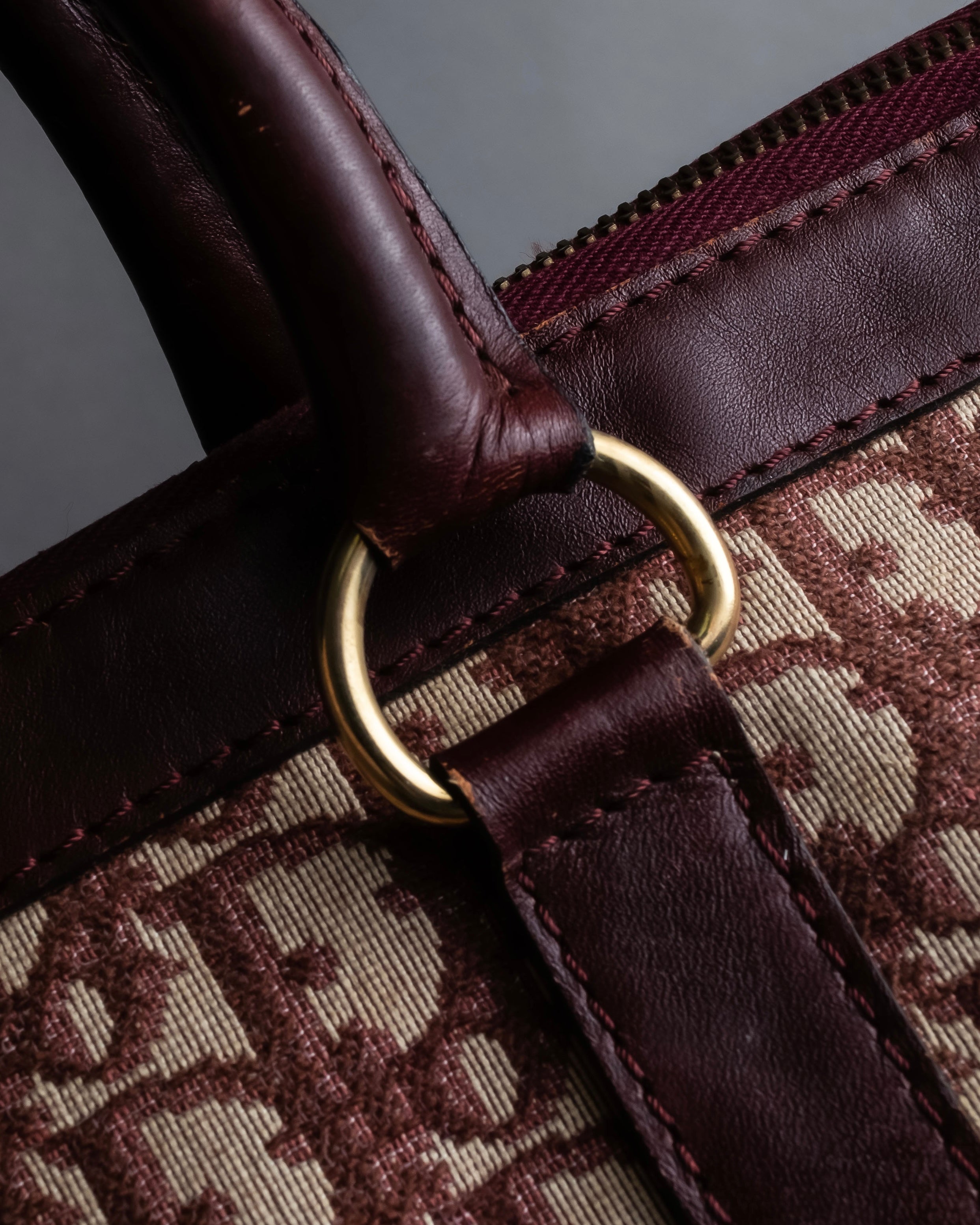 "Christian Dior" Trotter monogram jacquard boston bag