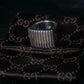 “GUCCI” Striped design sterling silver ring