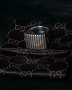 "GUCCI" Striped design sterling silver ring