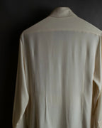"HERMES" 90's Musical score motif front pleated shirt