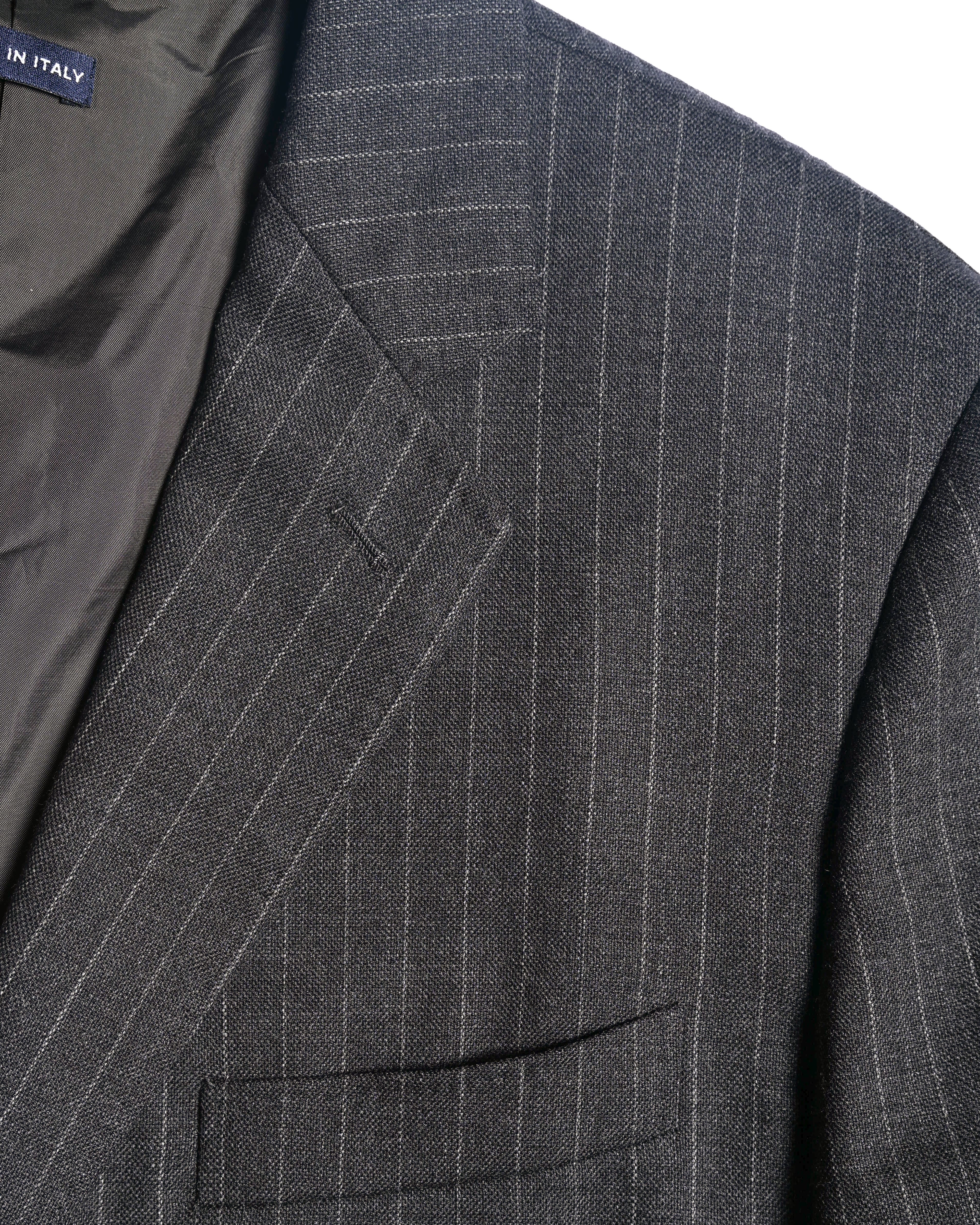 GIORGIO ARMANI/ Oversized Stripe Single Breasted 3B Tailored Jacket Gray