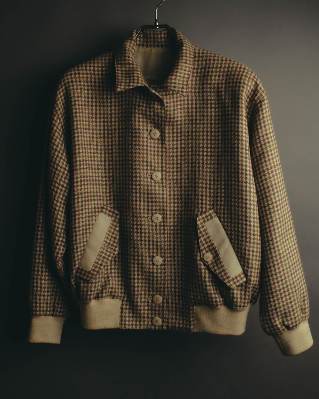 "Christian Dior" 80's-90's Wool check bomber jacket