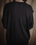 "Maison Margiela" Deconstructed arm-slit crewneck knit pullover