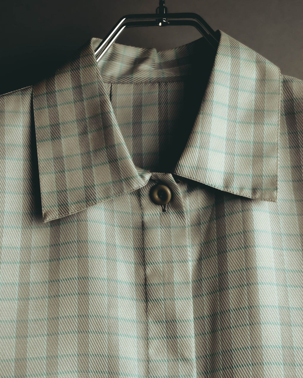 "Christian Dior" 80's-90's Silk blend checked long sleeve blouse