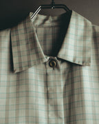 "Christian Dior" 80's-90's Silk blend checked long sleeve blouse