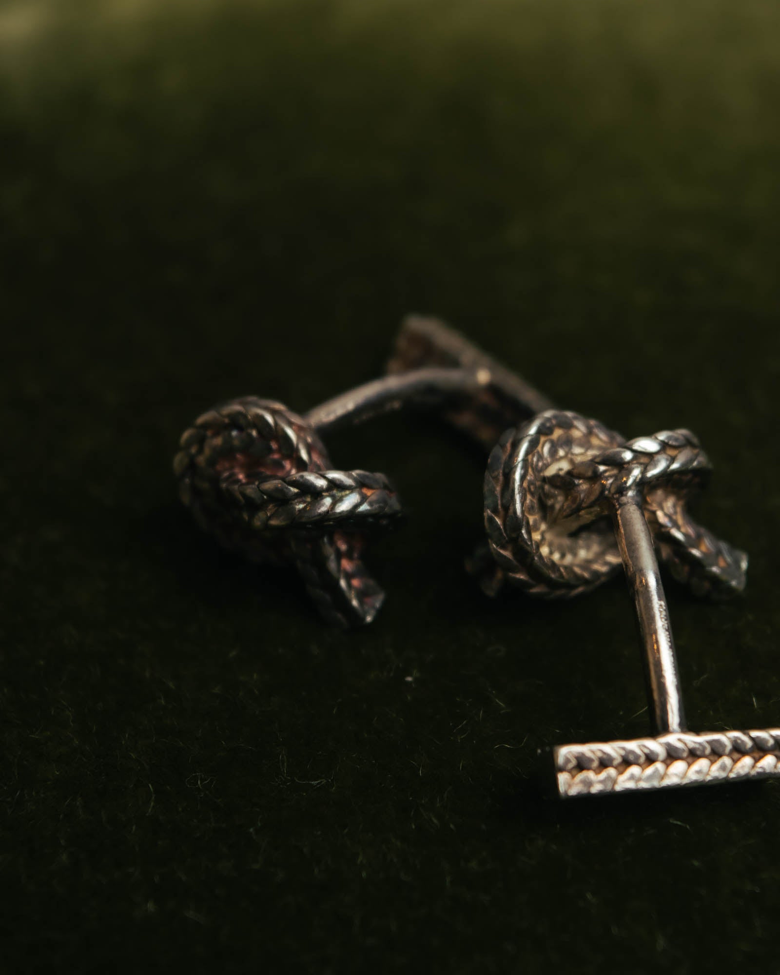 "Hermès" 70's-90's Vintage rope knot cufflinks