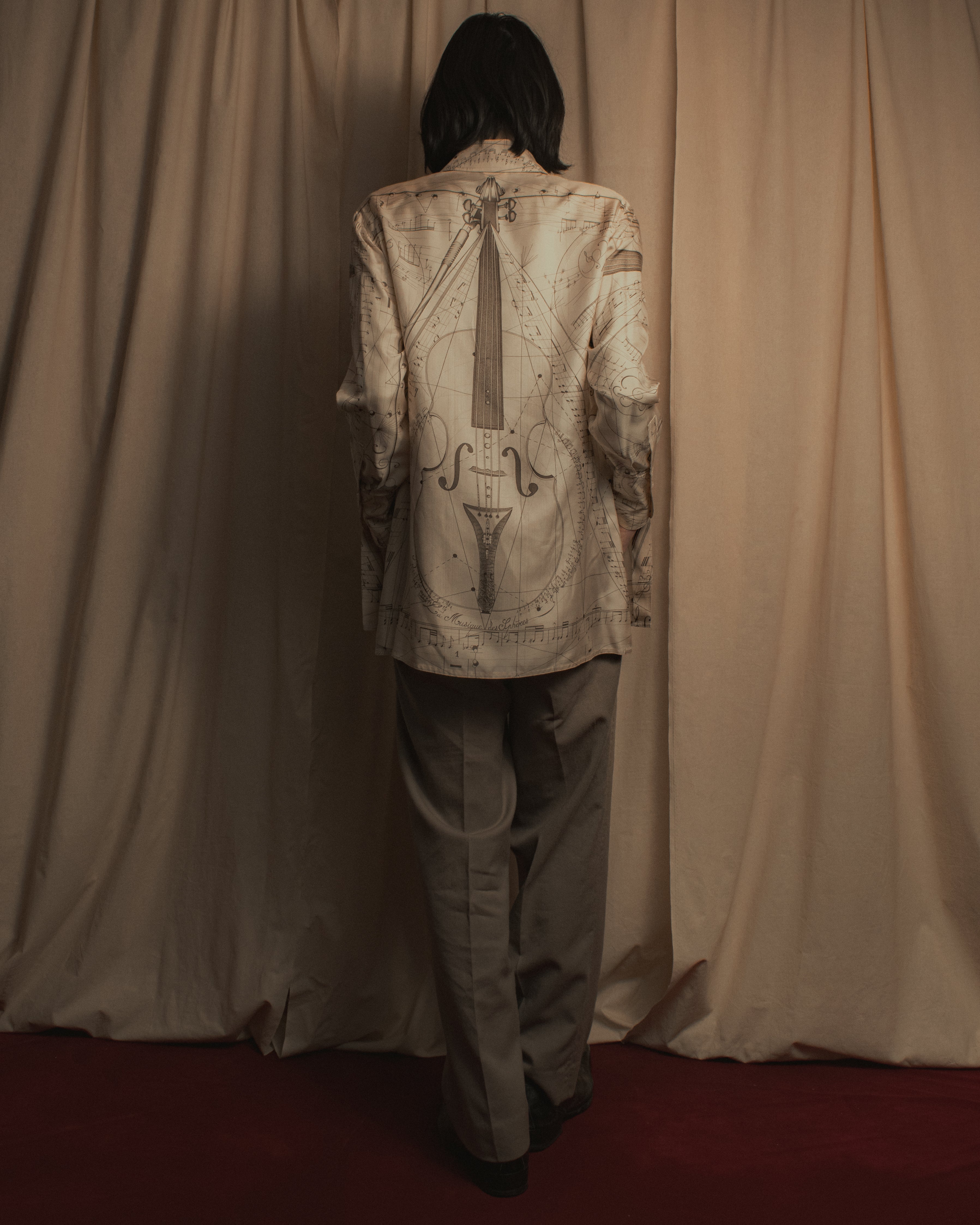 -SPECIAL- "HERMES" 00's Jean-Paul Gaultier Era Silk Twill Shirt "La Musique des Sphères