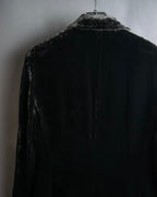 "FERAUD" Vintage velour glossy black tailored jacket