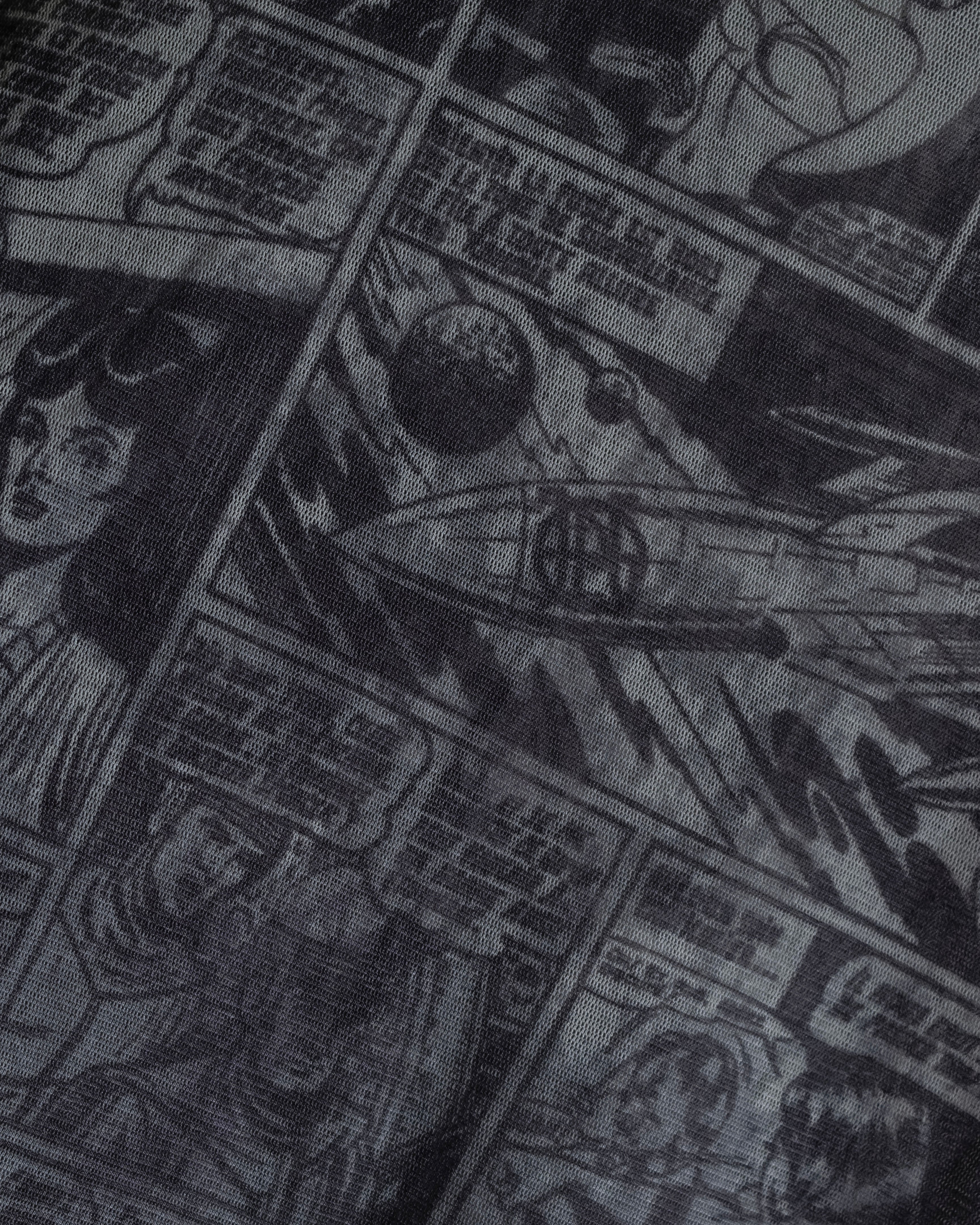 "JEAN PAUL GAULTIER JEANS" American comic book motif sheer short length pullover