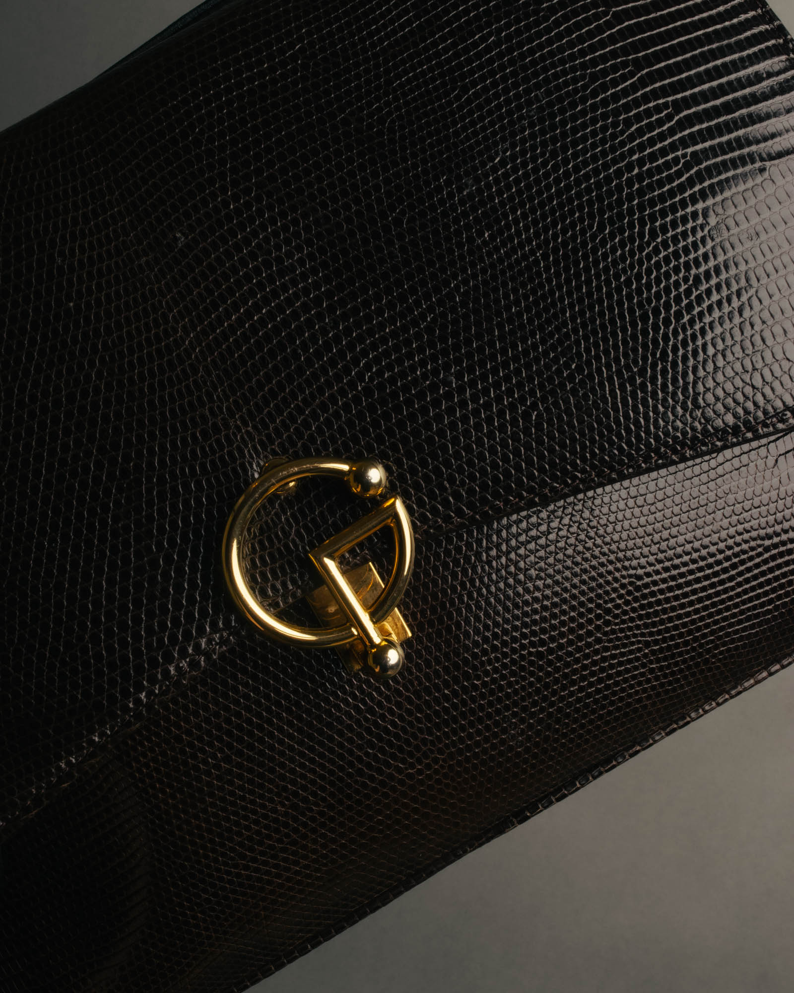-SPECIAL- “GUCCI” 70’s-80’s lizard embossed flap shoulder bag