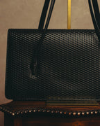 "Salvatore Ferragamo" 90's-00's Woven leather shoulder handbag