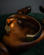 "LOEWE" Anagram logo engraved leather bangle