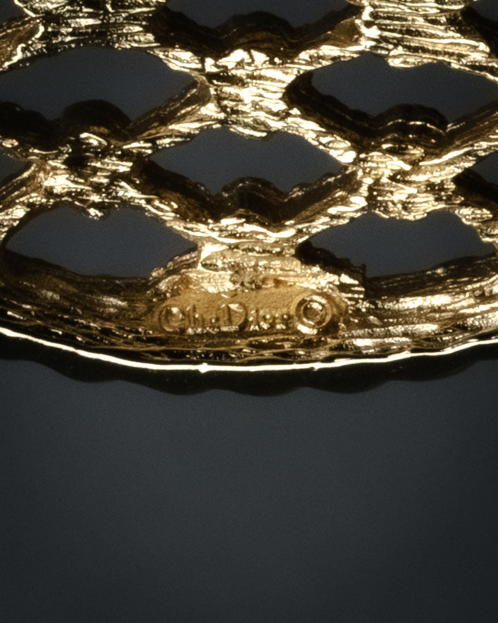 “Christian Dior” 70’s-80’s Lattice rhinestone brooch
