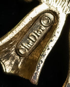 "Christian Dior" Rope ribbon motif gold necklace