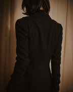 –SPECIAL– "CHANEL" 04SS sculpted princess-line wool crepe coat