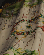 “Salvatore Ferragamo” 80’s-90’s Golf motif silk twill scarf
