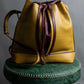 "Cartier" Drawstring design bicolor leather shoulder bag