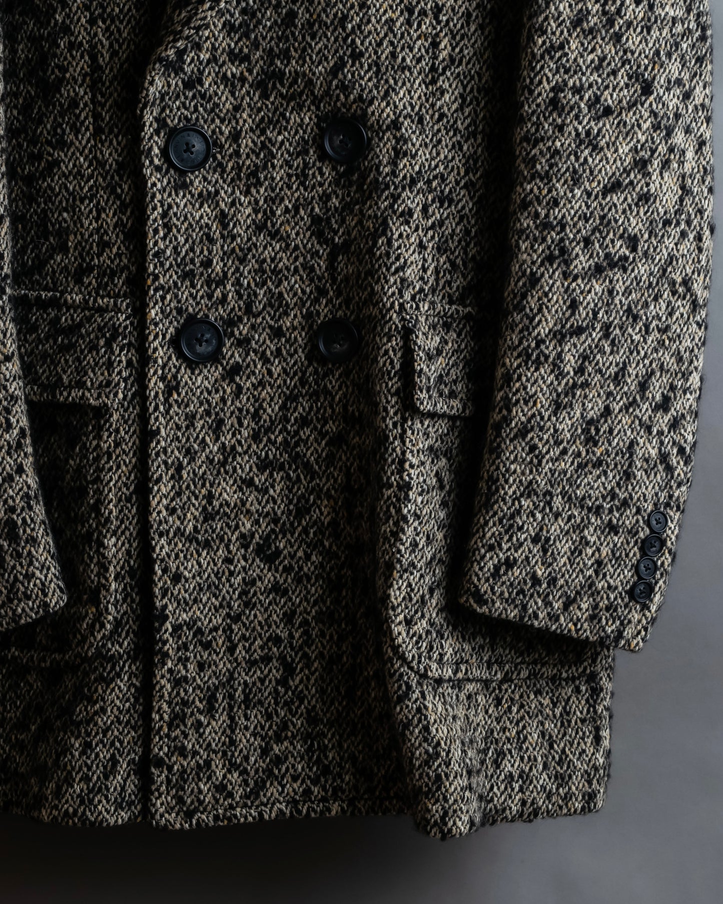 "LANVIN" Double breasted tweed chester coat