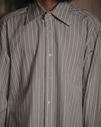 "GUCCI" Striped spread collar shirt with contrast cuffs