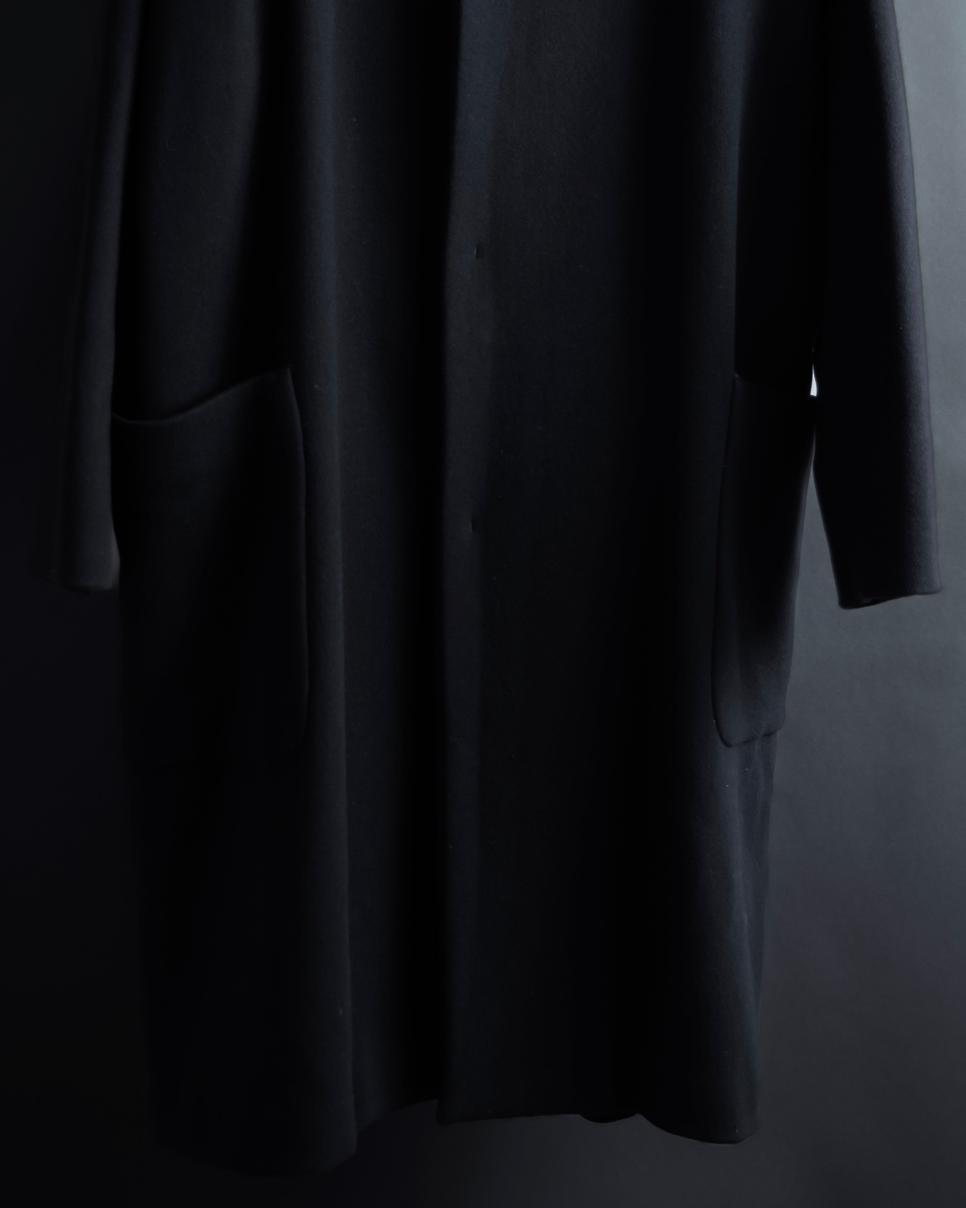 "ISSEY MIYAKE PLANTATION" Minimalist design A-line stand collar coat