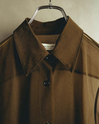 -SPECIAL- “Dries Van Noten” 20’s Sheer brown tailored long sleeve shirt