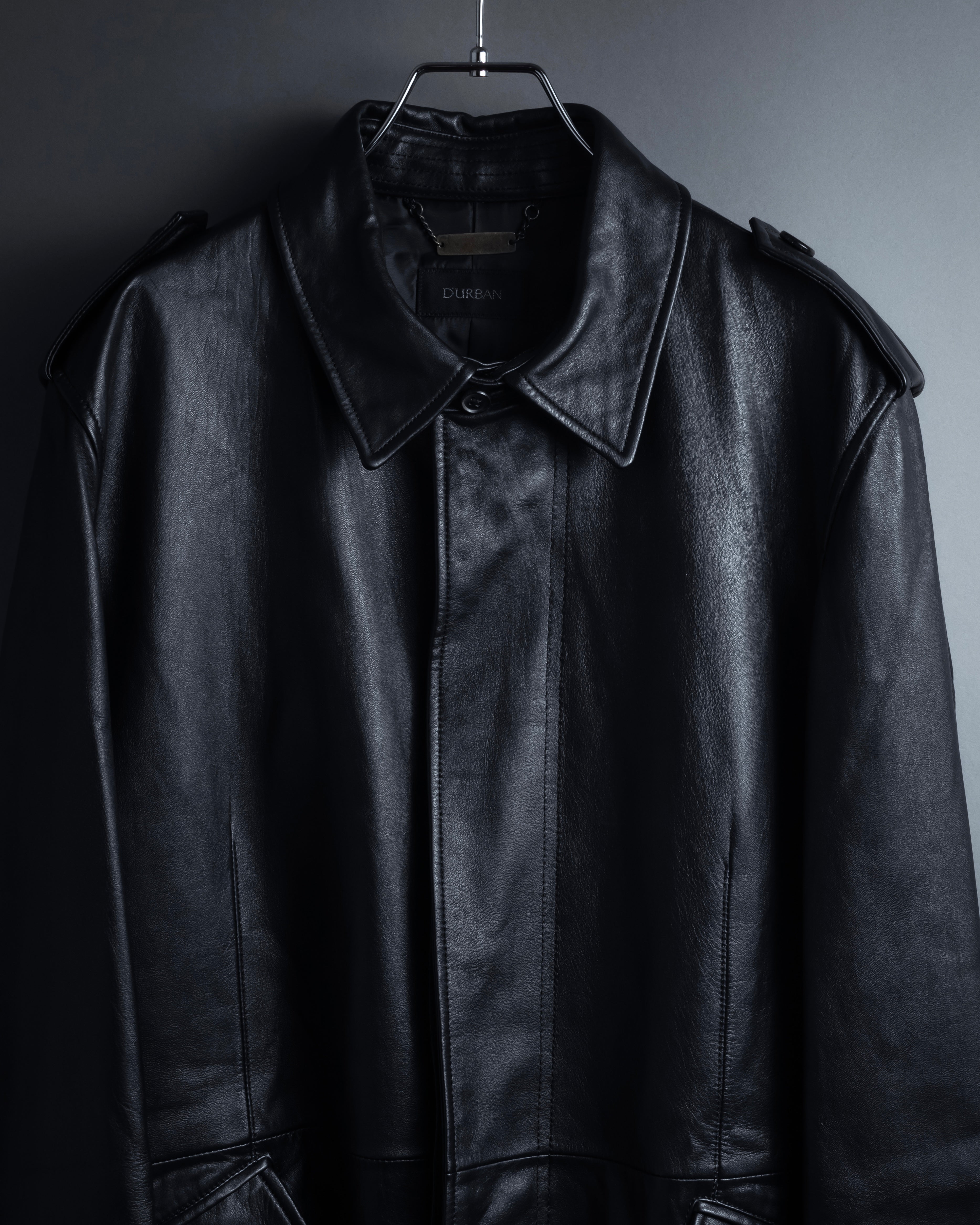 "DURBAN" Double zipper sheepskin leather coat