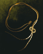 "Christian Dior" 80's-90's Gold tone rhinestone cd lariat necklace