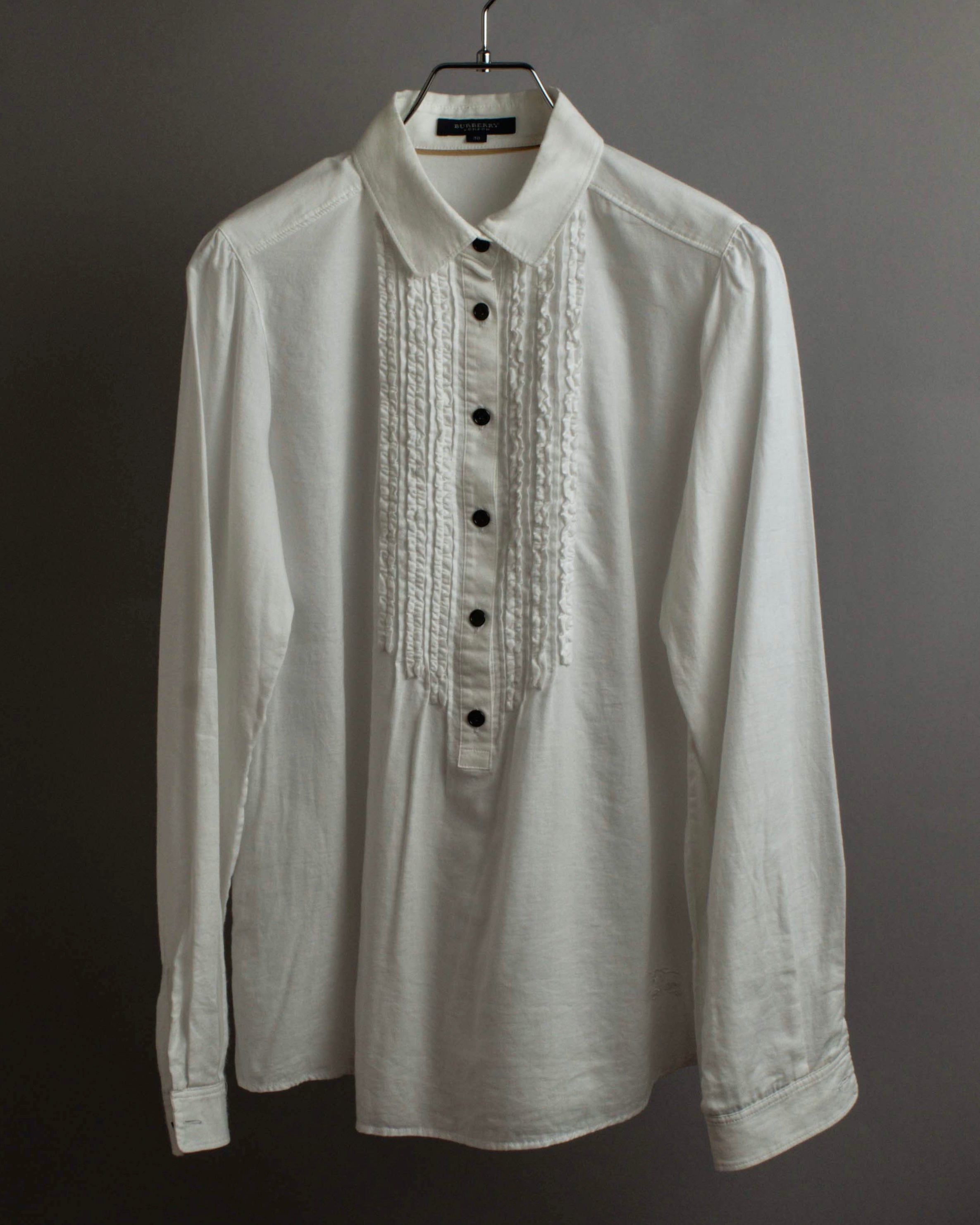 "BURBERRY" Frill design collarless blouse