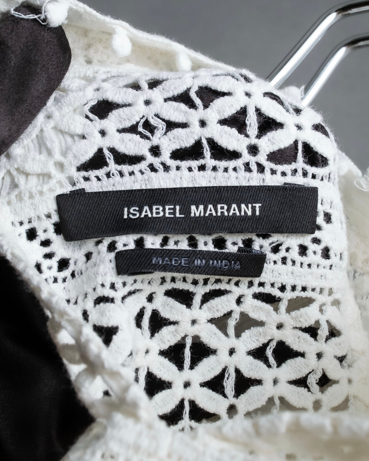 "ISABEL MARANT" Lace knit frill docking sheer blouse