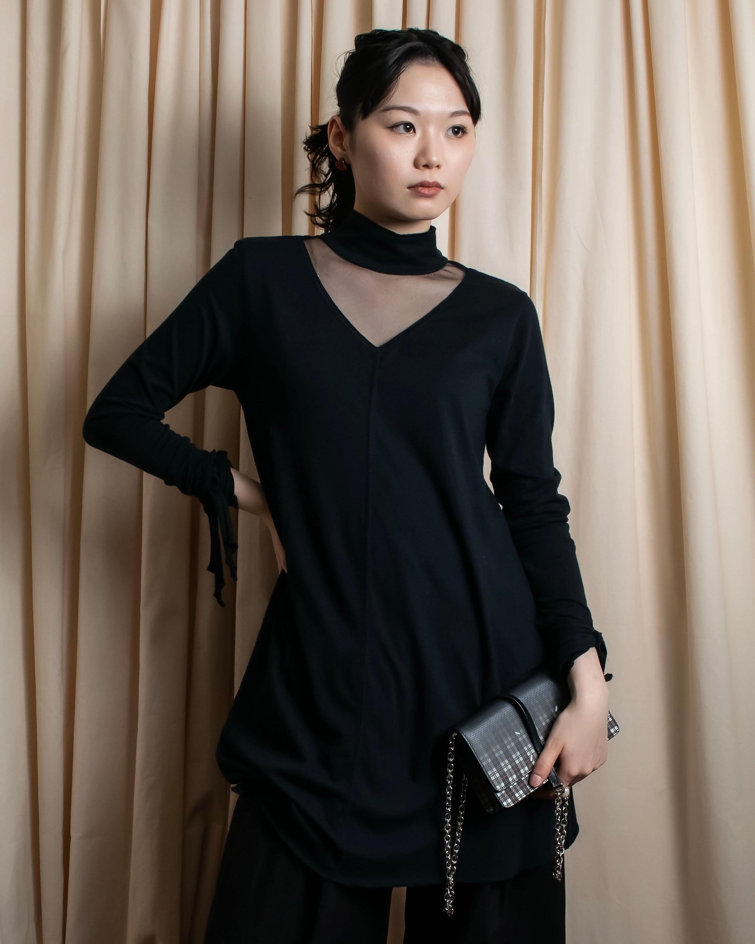 "JUNIOR GAULTIER" Sheer layered tie detail dress