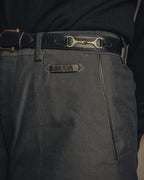 -SPECIAL- “HERMÈS” 1998-00’s Leather trimmed tailored trousers