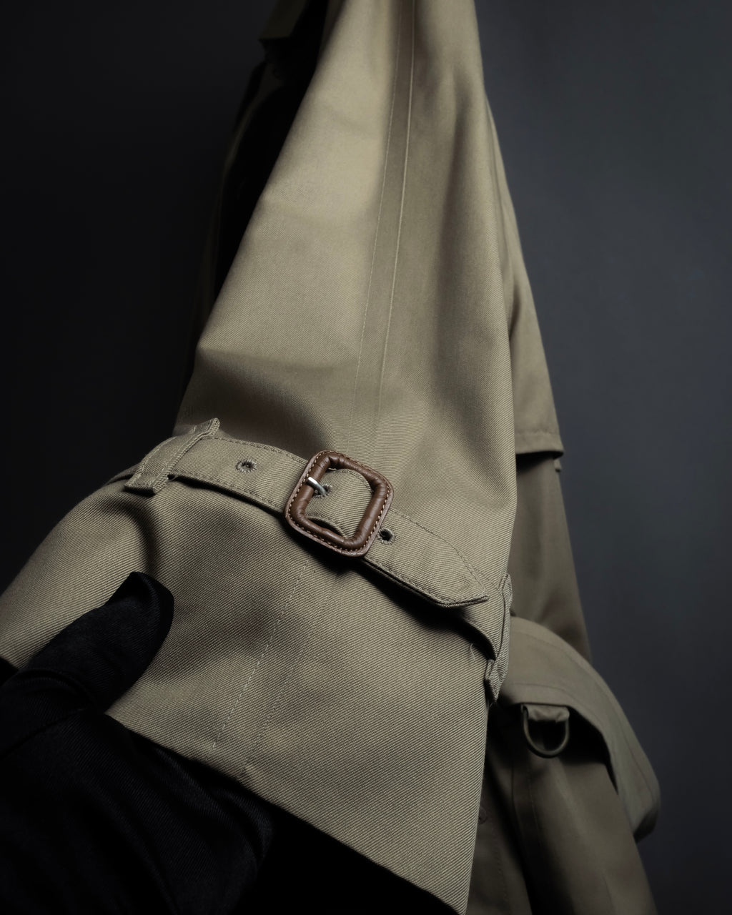 "BURBERRYS" Traditional detail double-breasted stand color trench coat