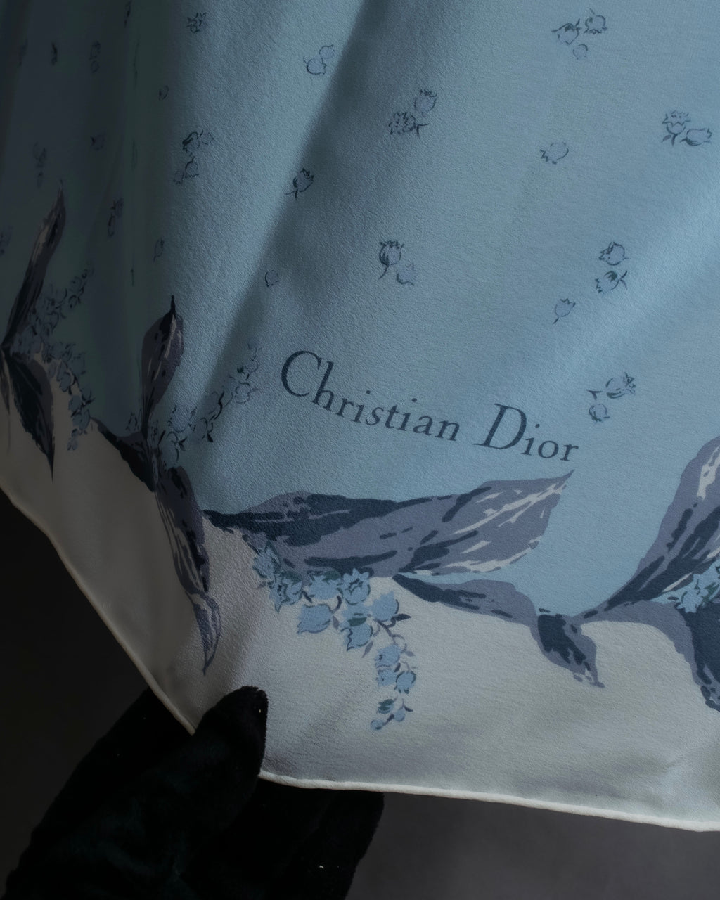 "Christian Dior" Bird motif silk scarf