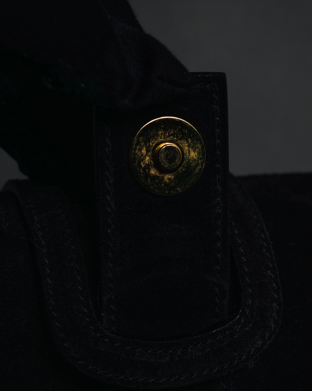 –SPECIAL– "CELINE" 70’s-80’s suede top handle ring closure handbag