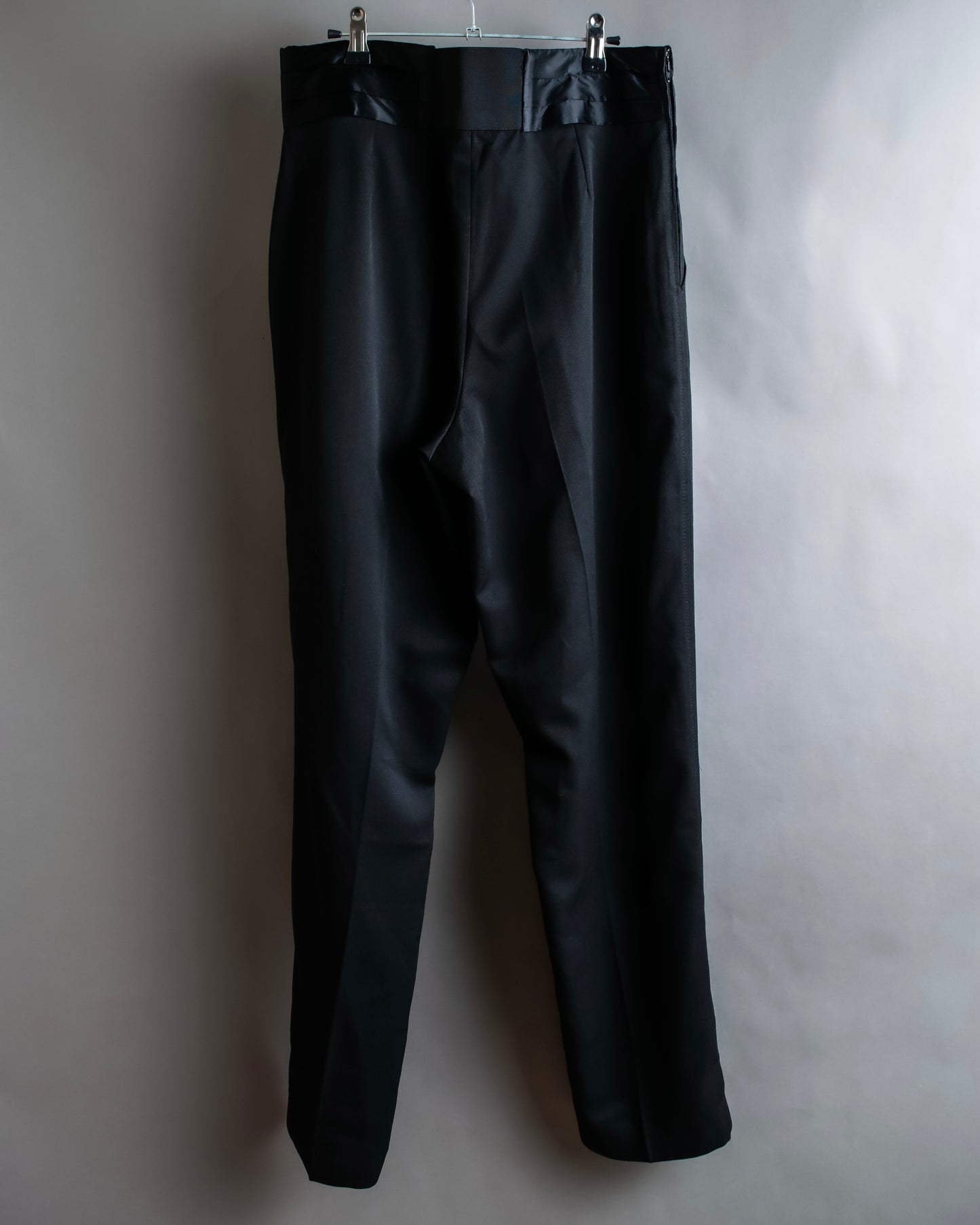 "SISLEY" Waistline switching design wide tapered slacks