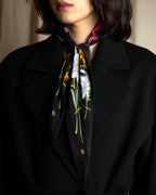 "GUCCI" Flower＆insect motif silk scarf