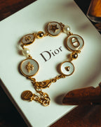 "Christian Dior" 20's Iridescent mother of pearl charm bracelet