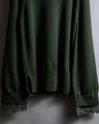 "MONCLER" Relaxed fit high neck lace change knit