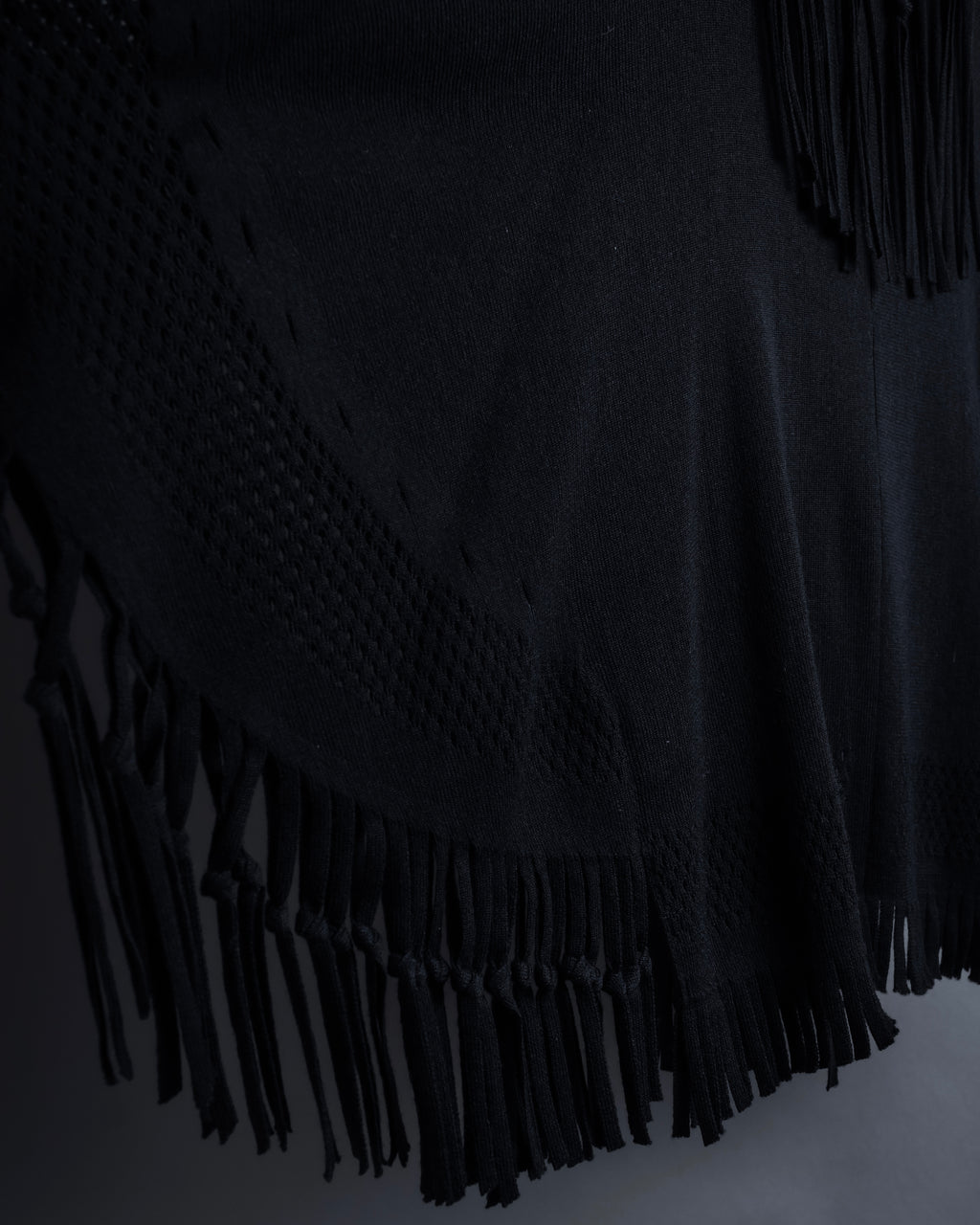"ISSEY MIYAKE" 01AWRough knit fringe design cardigan