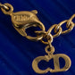 "Christian Dior" Heart motif zirconia gold pendant