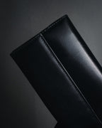 "GUCCI" Mid 00’s wood-lock leather long wallet