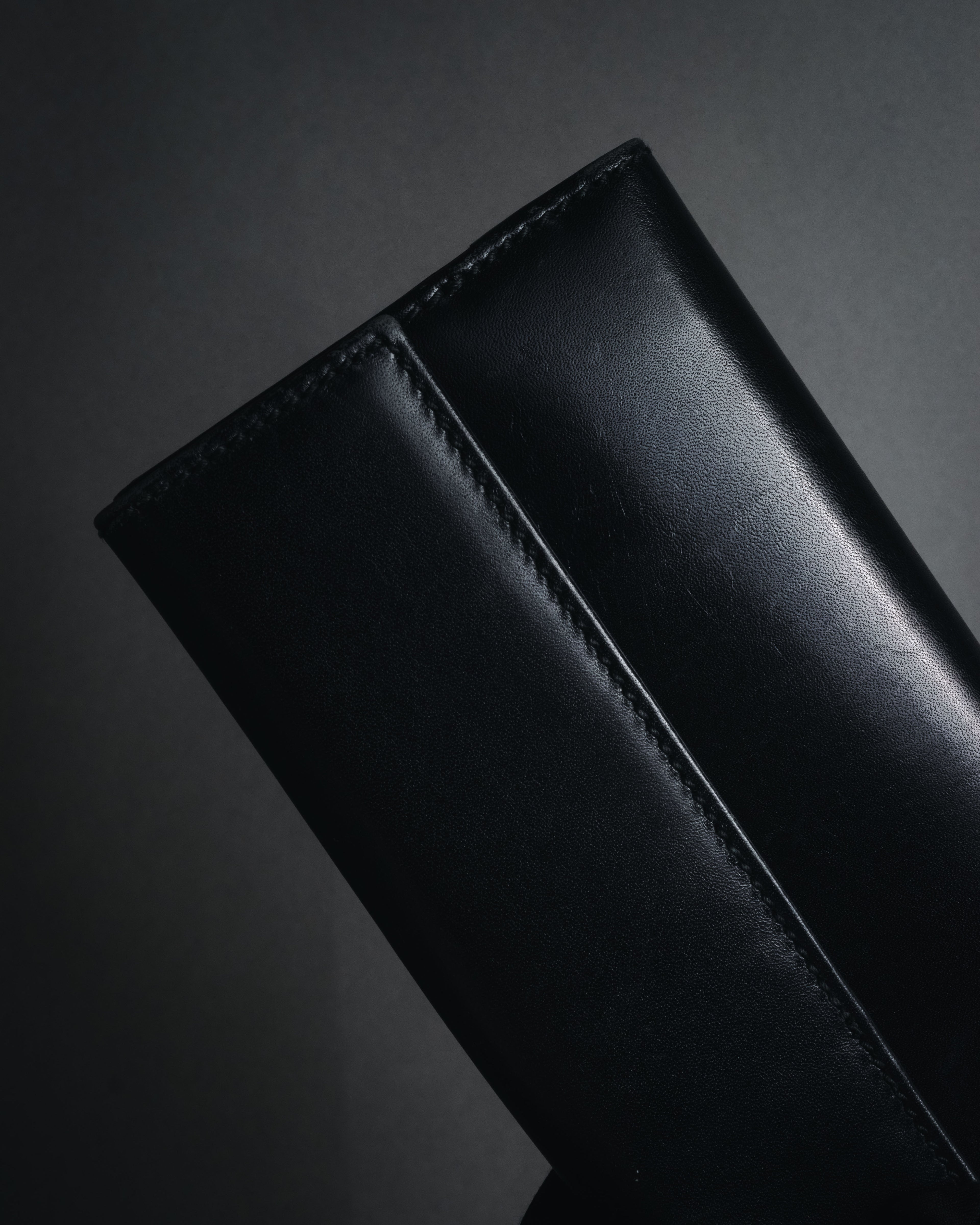 "GUCCI" Mid 00’s wood-lock leather long wallet