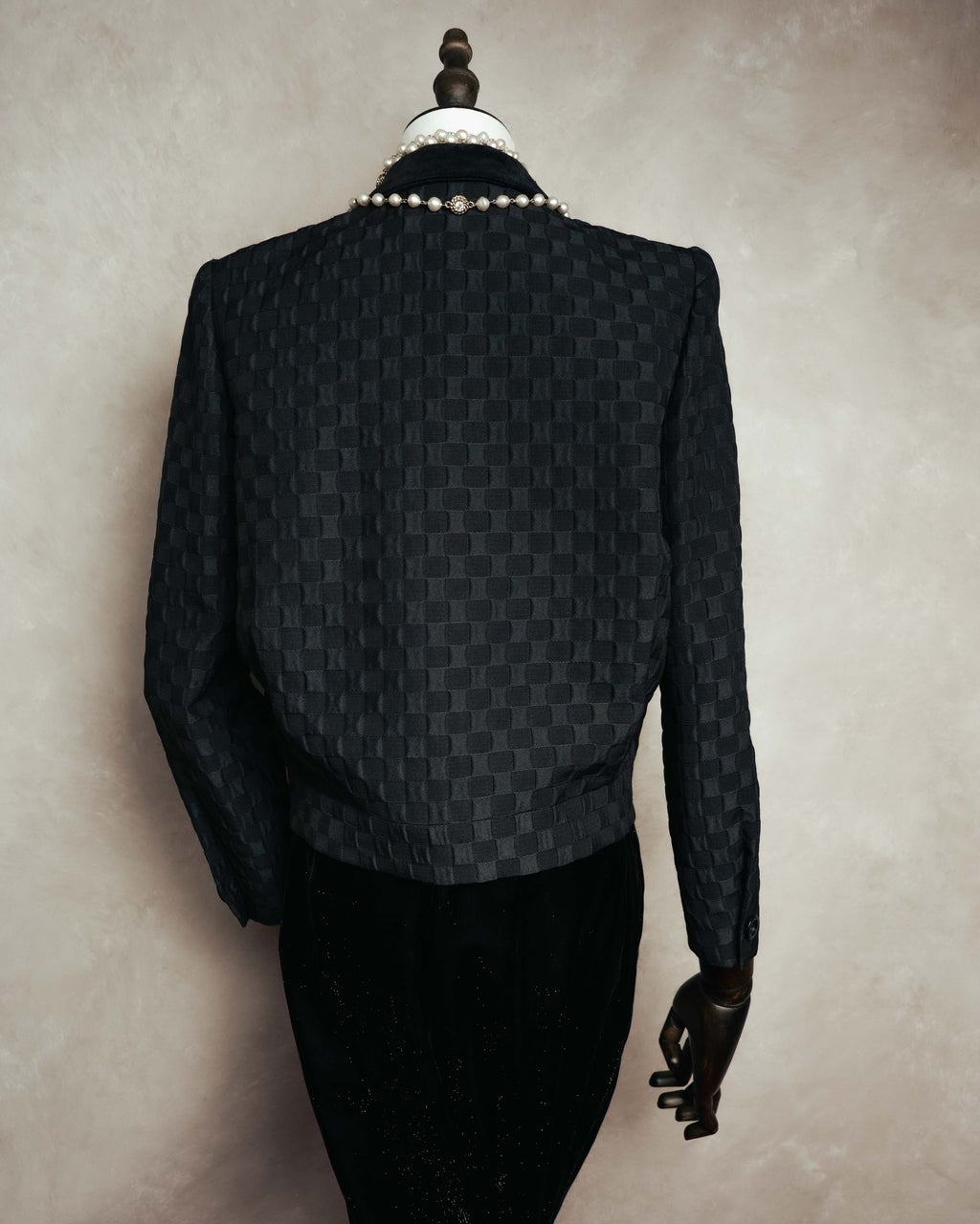 "Christian Dior" 80's-90's Jacquard double-breasted cropped jacket